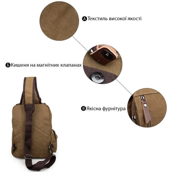 Рюкзак текстильный унисекс Vintage Бежевый