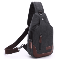 Сумка текстильна через плече Чорна Vintage