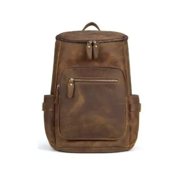 Рюкзак дорожный из качественной натуральной кожи Vintage коричневый